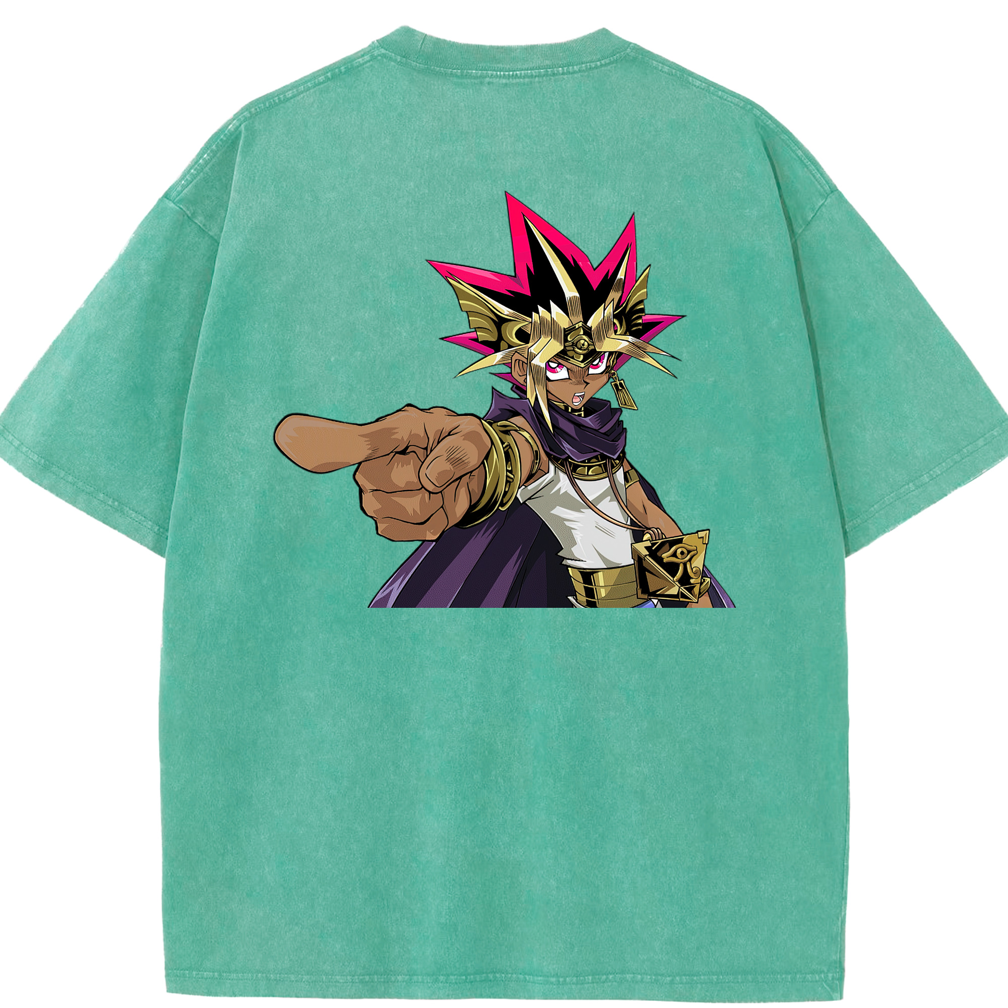 （画像用） 遊☆戯☆王 Yu-Gi-Oh! 綿100% ヴィンテージ風 半袖Tシャツ（背面プリント）